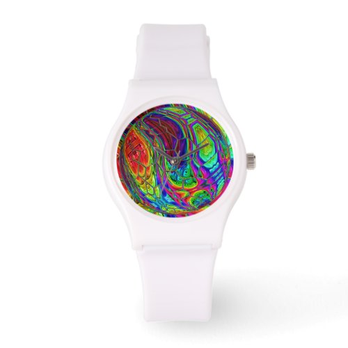 Rainbow Bubble Happy Tie Dye Watch