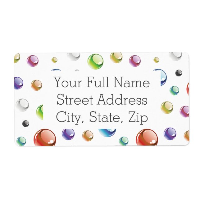 Rainbow Bubble Pattern Label (Front)