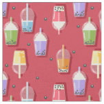 rainbow bubble teas pink fabric