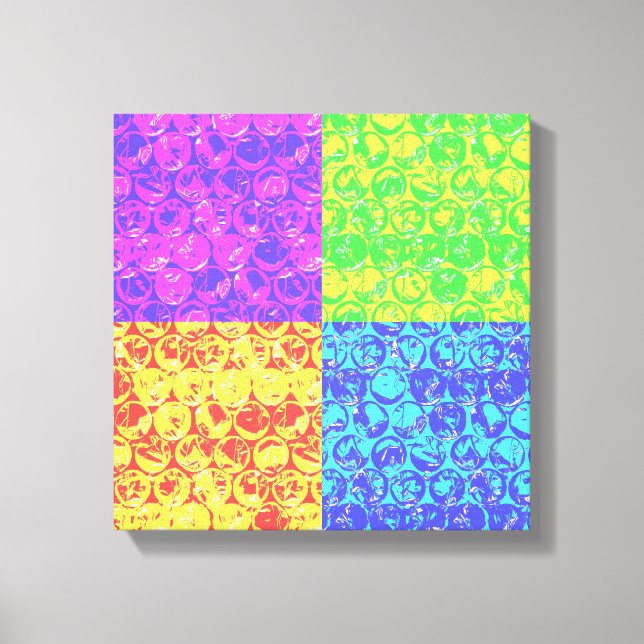 Rainbow bubble wrap pop art canvas print (Front)