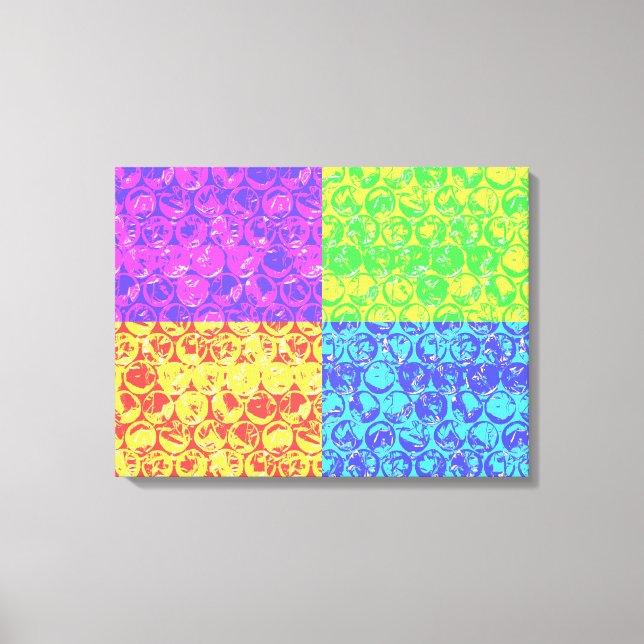 Rainbow bubble wrap pop art canvas print (Front)