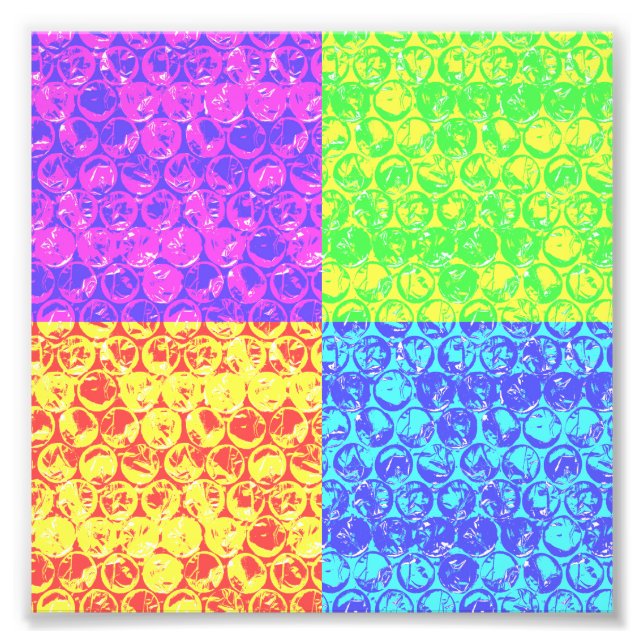 Rainbow bubble wrap pop art photo print (Front)