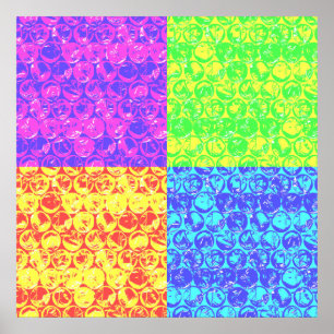 Rainbow bubble wrap pop art poster