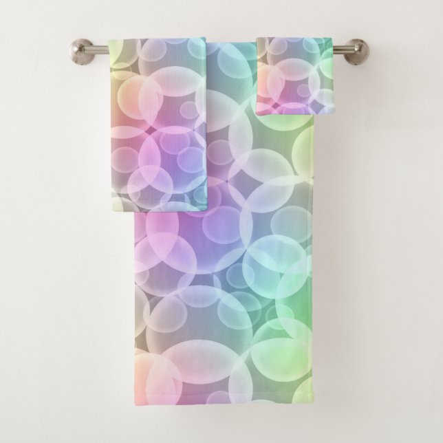Rainbow Bubbles Bath Towel Set (Insitu)