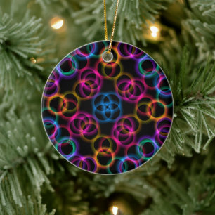 Rainbow Bubbles Ceramic Ornament