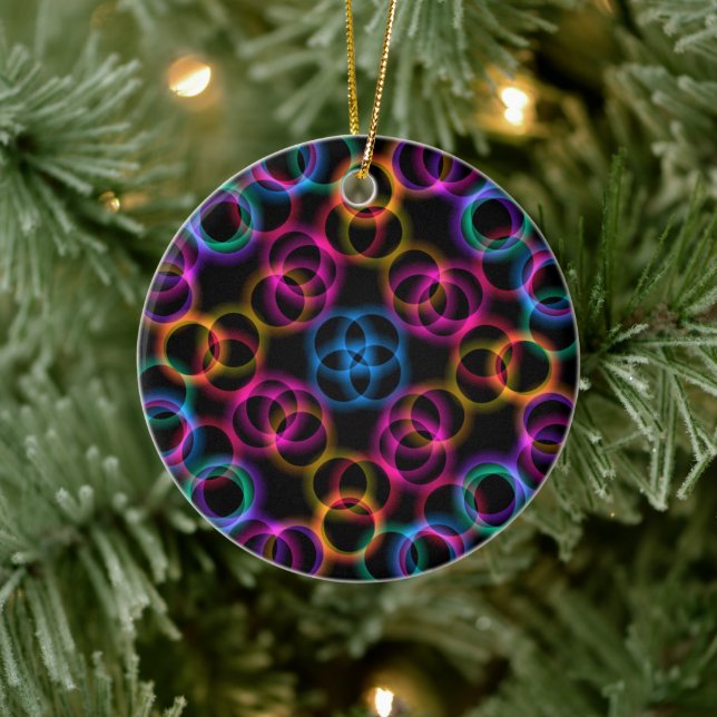 Rainbow Bubbles Ceramic Ornament (Tree)