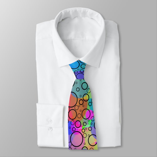 Rainbow Bubbles II  Neck Tie (Tied)