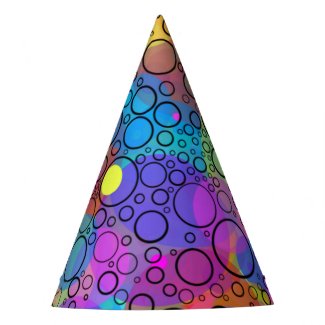 Rainbow Bubbles II Party Hat