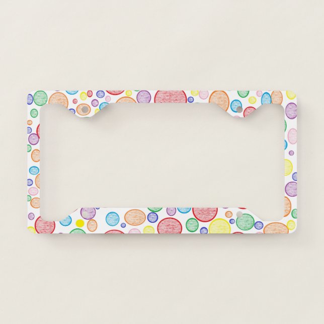 Rainbow Bubbles Lightened License Plate Frame (Front)