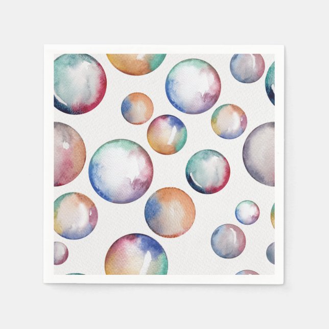 Rainbow Bubbles Napkin (Front)
