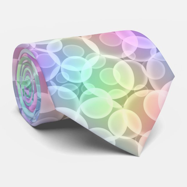 Rainbow Bubbles Neck Tie (Rolled)