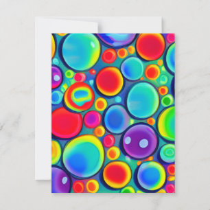 Rainbow Bubbles Note Card