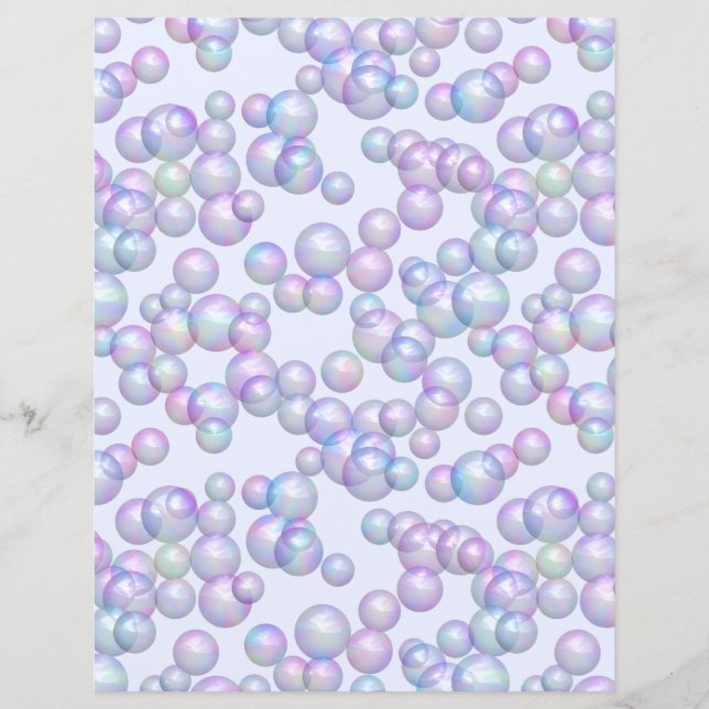 Rainbow Bubbles on Blue Scrapbook Paper (Front)
