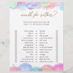 Rainbow Bubbles Two-Sided Bingo Baby Shower Games