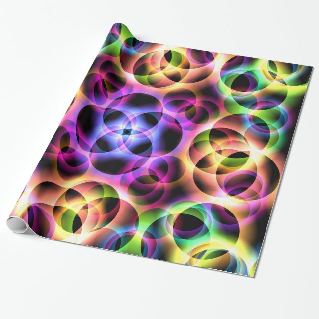 Rainbow Bubbles Two Wrapping Paper (Unrolled)
