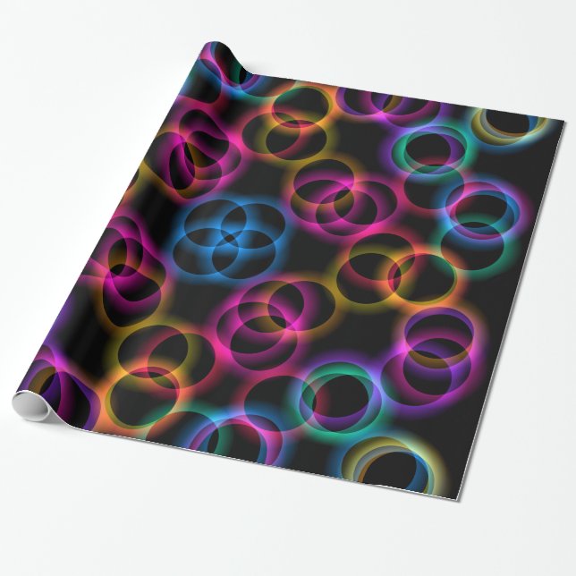 Rainbow Bubbles Wrapping Paper (Unrolled)