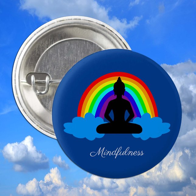 Rainbow Buddha & Mindfulness Yoga /meditation Button (Creator Uploaded)