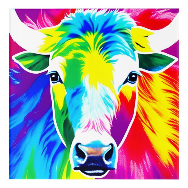 Rainbow Buffalo Acrylic Wall Art (Front)