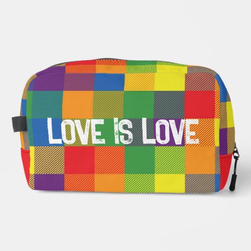 Rainbow Buffalo Check Pride Plaid Colorful Love Dopp Kit