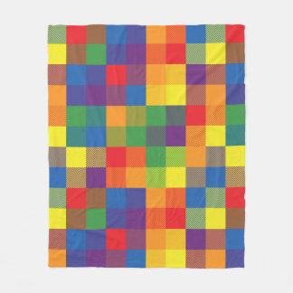 Rainbow Buffalo Check Pride Plaid Fleece Blanket