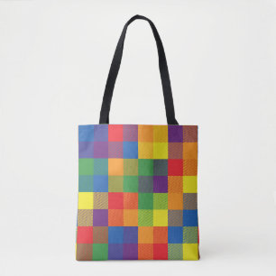 Rainbow Buffalo Check Pride Plaid Tote Bag