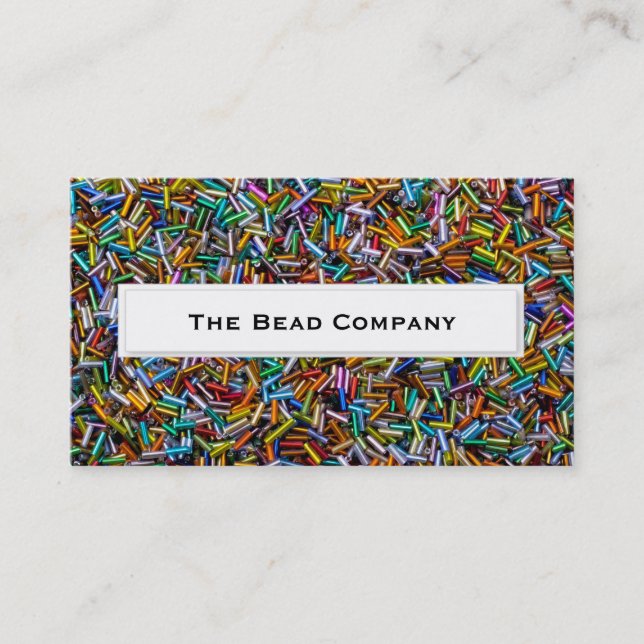 Rainbow Bugle Beads Business Cards (Front)