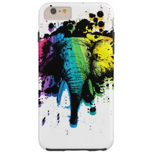 Rainbow Bull Elephant Abstract Tough iPhone 6 Plus Case