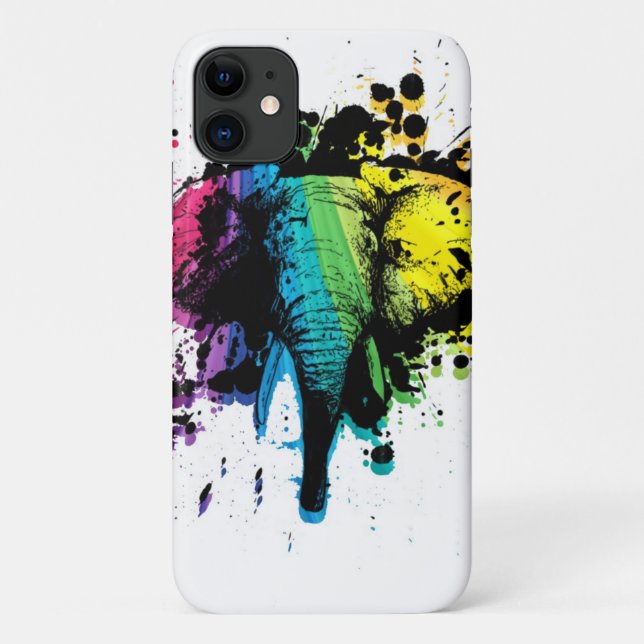 Rainbow Bull Elephant Abstract Design Case-Mate iPhone Case (Back)