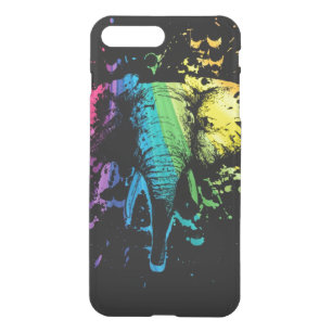 Rainbow Bull Elephant on Black iPhone 8 Plus/7 Plus Case