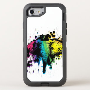 Rainbow Bull Elephant OtterBox Defender iPhone SE/8/7 Case