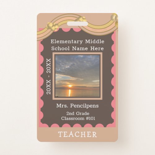  Rainbow Bulletin Board Custom Teacher Staff ID Ba Badge