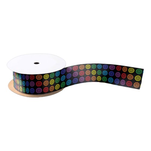 Rainbow Bullseye Black Ribbon