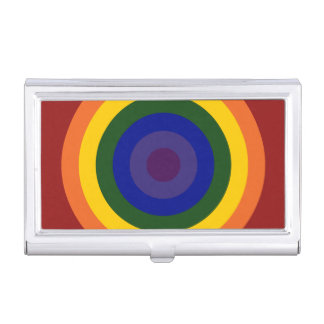 Rainbow Bullseye Business Card Holder