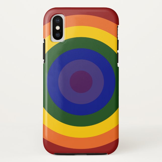 Rainbow Bullseye Geometric Pattern Case-Mate iPhone Case (Back)
