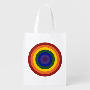Rainbow Bullseye Grocery Bag