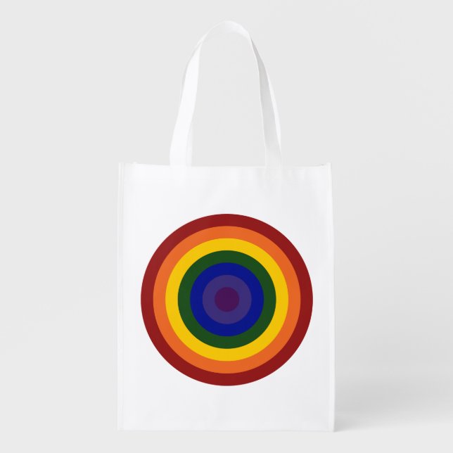 Rainbow Bullseye Grocery Bag (Front)