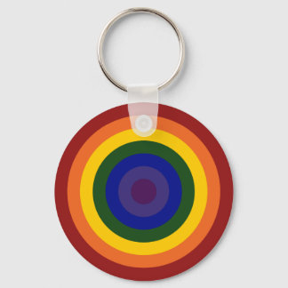 Rainbow Bullseye Keychain