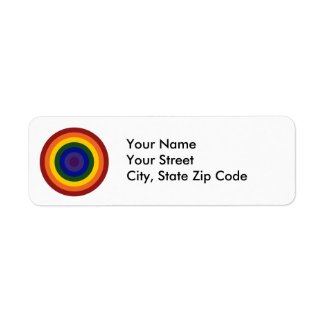 Rainbow Bullseye Label