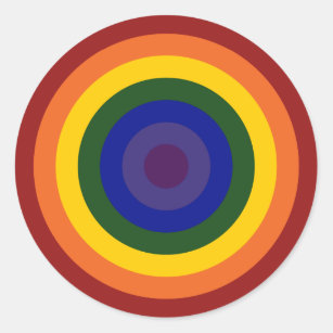 Rainbow Bullseye LGBT Classic Round Sticker
