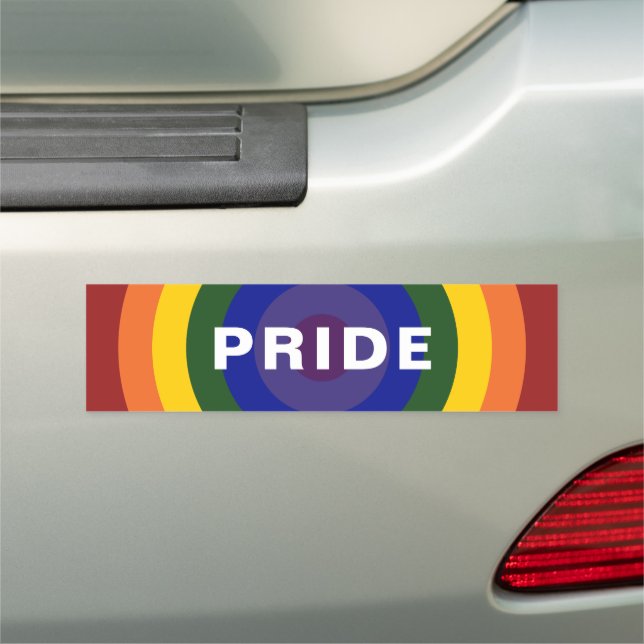 Rainbow Bullseye LGBT Pride Car Magnet (In Situ)