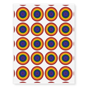 Rainbow Bullseye LGBTQ Pride Temporary Tattoos