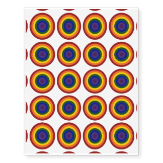 Rainbow Bullseye LGBTQ Pride Temporary Tattoos