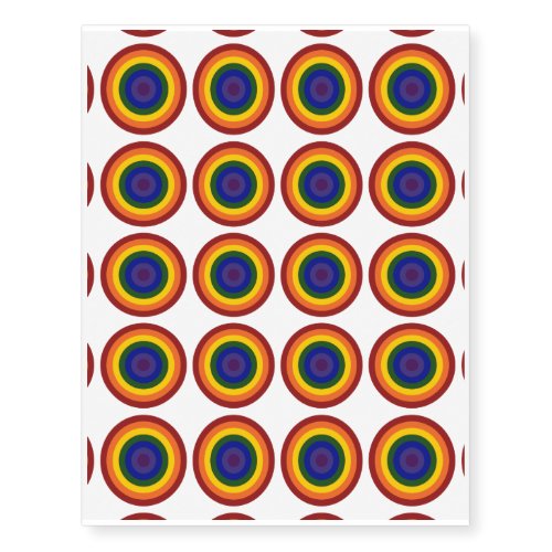 Rainbow Bullseye LGBTQ Pride Temporary Tattoos