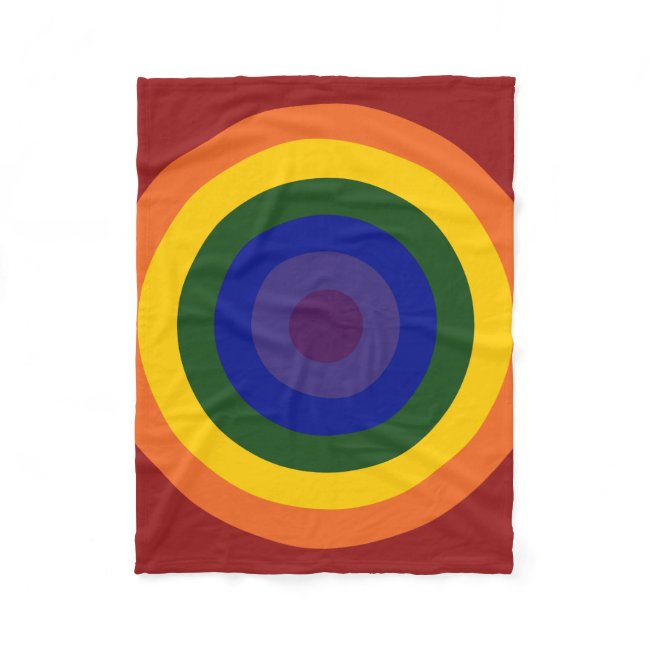 Rainbow Bullseye Pattern Fleece Blanket