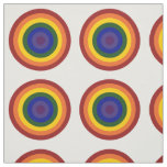 Rainbow Bullseye Pattern Geometric Fabric
