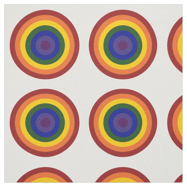 Rainbow Bullseye Pattern Geometric Fabric (Swatch)