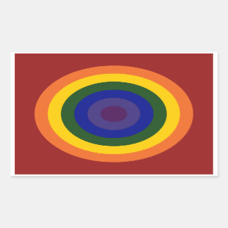 Rainbow Bullseye Rectangular Sticker