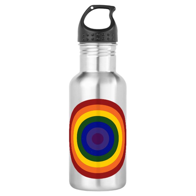Rainbow Bullseye Water Bottle (Front)