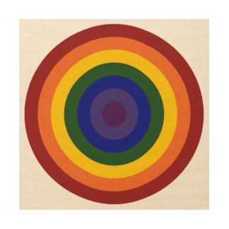 Rainbow Bullseye Wood Wall Decor