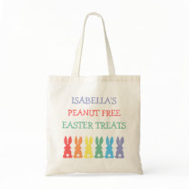 Rainbow Bunnies Food Allergy Personalized Easter Tote Bag